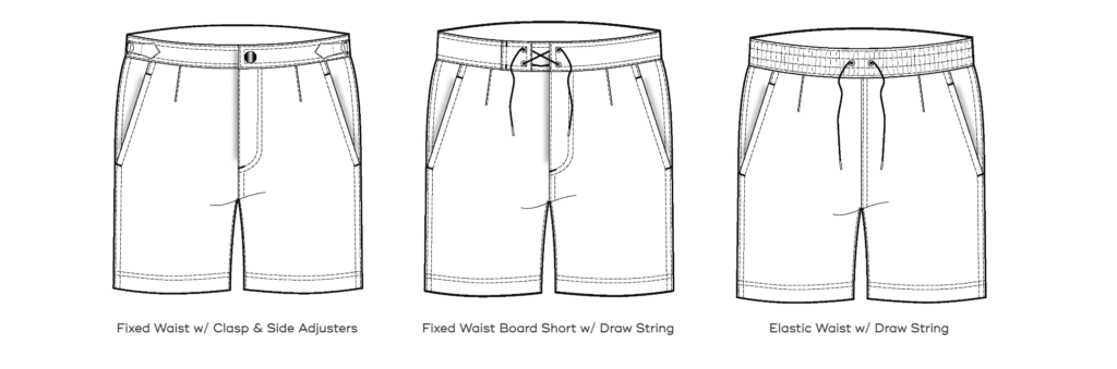 Swim Shorts Waistband Style Diagram Swim Shorts Waistband Style Diagram